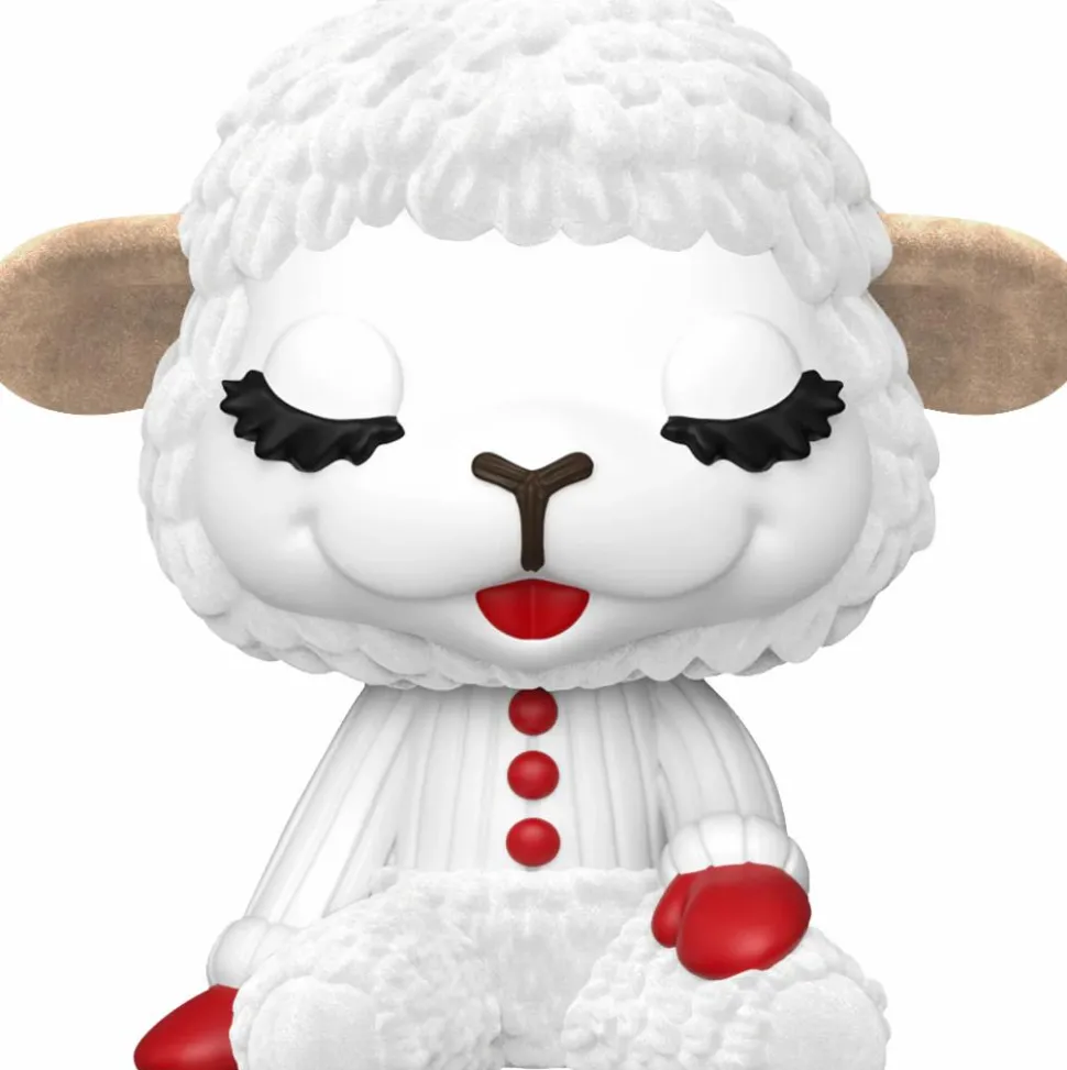 Lamb Chop - Lamb Chop Flocked Pop! Vinyl Figure in Acrylic Pop! Protector (Popcultcha Exclusive)
