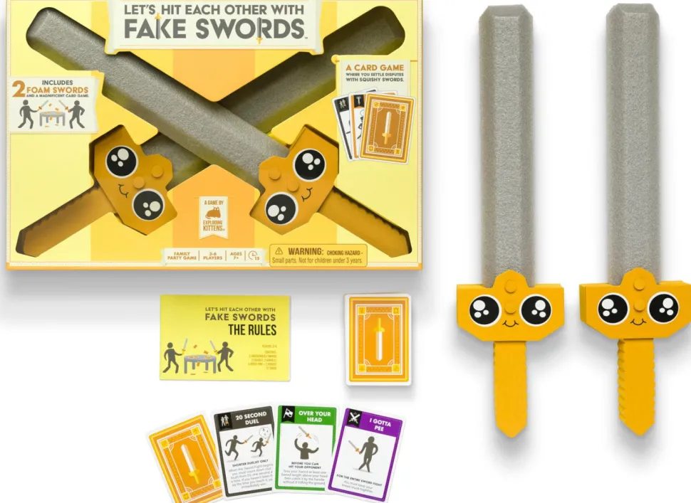 Let's Hit Each Other With Fake Swords - Large Box Version A Family Party Game by Exploding Kittens Card Game