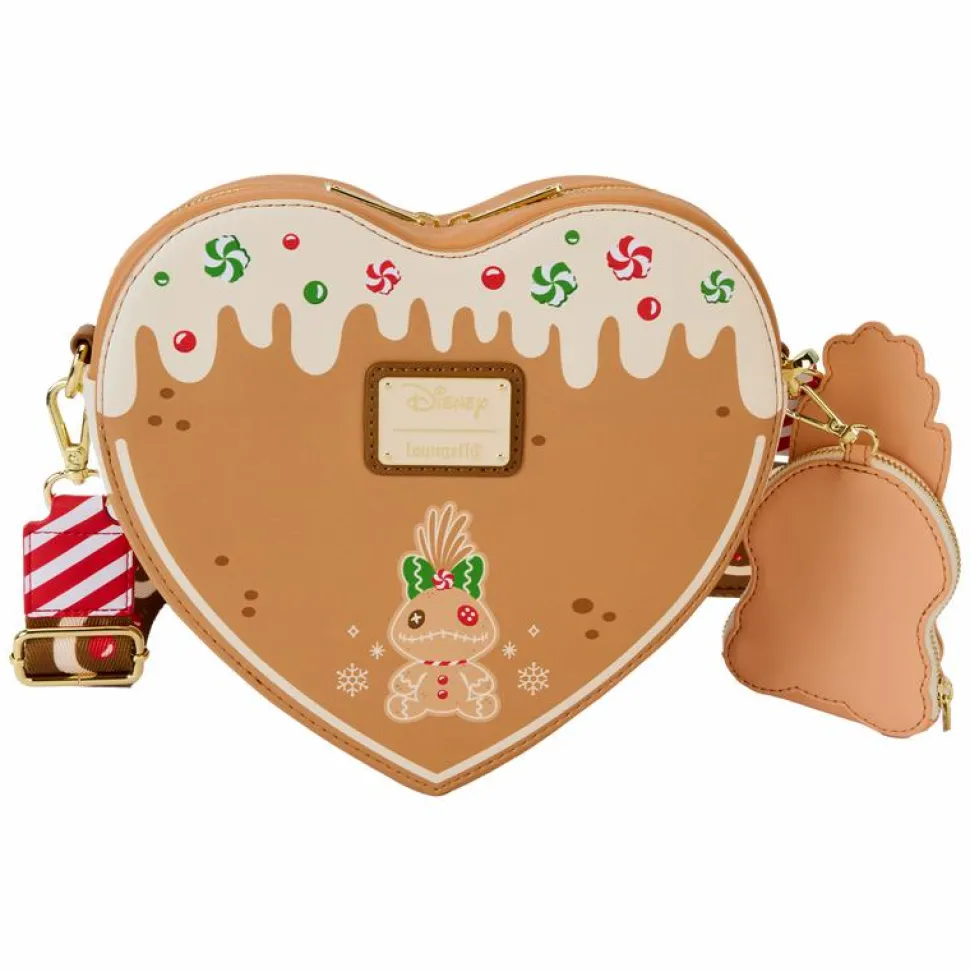 Lilo & Stitch - Angel & Stitch Gingerbread Heart Scented 8" Faux Leather Crossbody Bag with Coin Purse