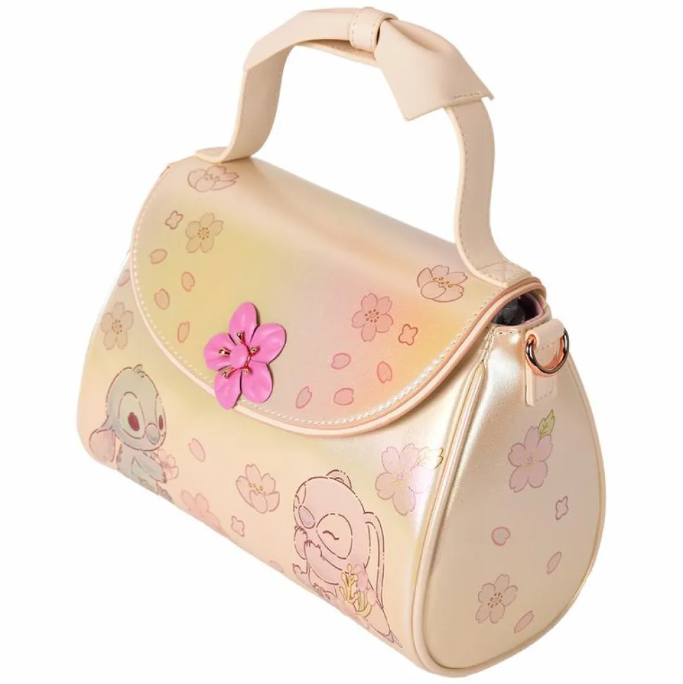 Lilo & Stitch - Cherry Blossom Bow Handle 10" Faux Leather Crossbody Bag
