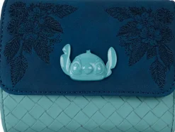 Lilo & Stitch - Embroidered Woven 4" Faux Leather Trifold Wallet