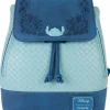 Lilo & Stitch - Embroidered Woven 10" Faux Leather Mini Backpack