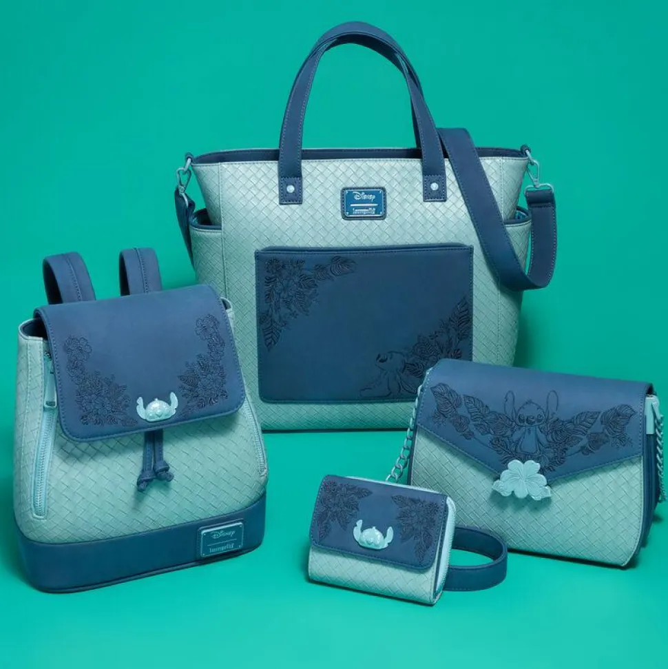 Lilo & Stitch - Embroidered Woven 10" Faux Leather Mini Backpack