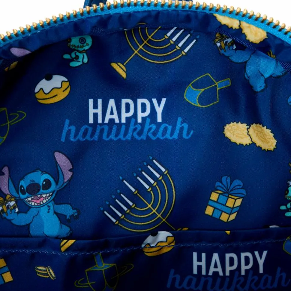 Lilo & Stitch - Stitch Hanukkah Menorah Light Up 10" Faux Leather Mini Backpack