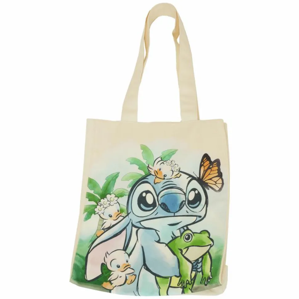 Lilo & Stitch - Stitch Springtime Daisy 14" Canvas Tote Bag