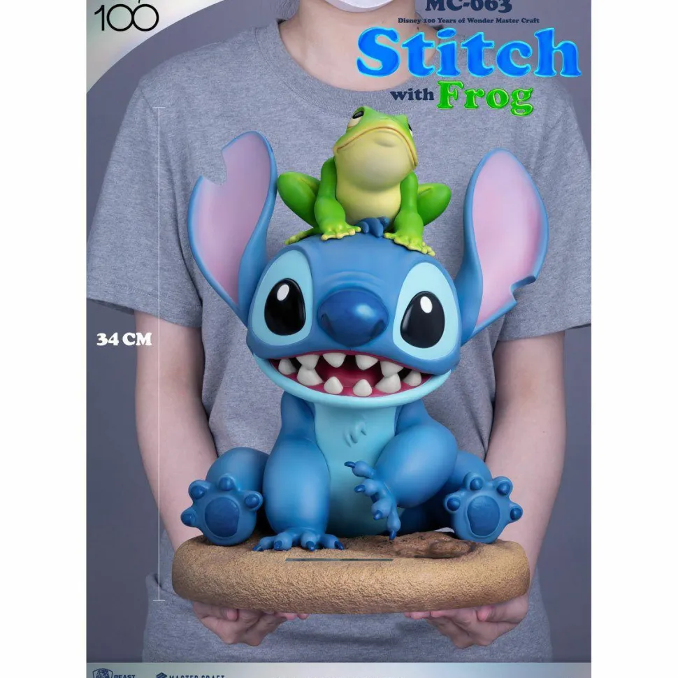 Lilo and Stitch - Stitch with Frog MC-063 Master Craft 13" Statue
