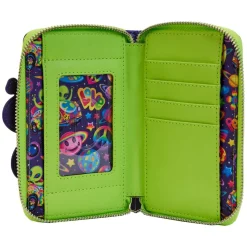 Lisa Frank - Cosmic Alien Ride Glow in the Dark 4” Faux Leather Zip-Around Wallet