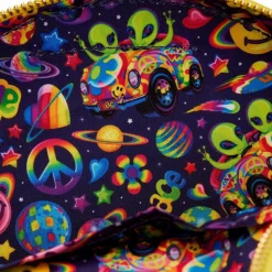 Lisa Frank - Yellow Rainbow Ring Saturn 9” Faux Leather Crossbody Bag