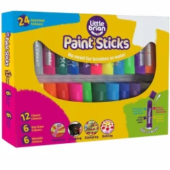 Little Brian - Assorted Colour Paint Sticks 24-Pack