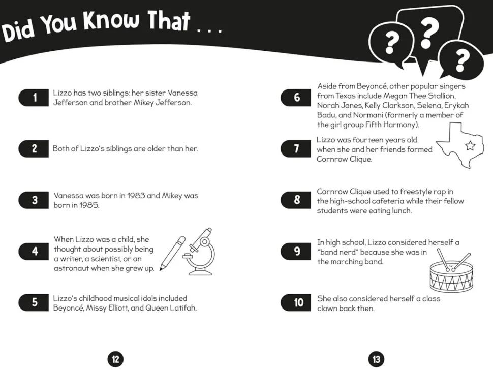Lizzo - 96 Facts About Lizzo: Quizzes, Quotes, Questions, and More! Paperback Book