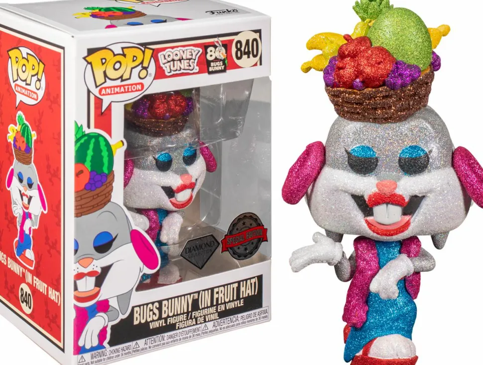 Looney Tunes - Bugs Bunny with Fruit Hat Diamond Glitter 80th Anniversary Pop! Vinyl Figure
