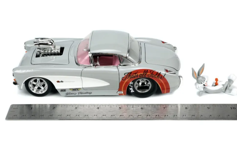 Looney Tunes - Bugs Bunny & 1957 Chevrolet Corvette Hollywood Rides 1/24th Scale Die-Cast Vehicle Replica