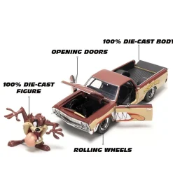 Looney Tunes - Tasmanian Devil & 1967 Chevrolet El Camino Hollywood Rides 1/24th Scale Die-Cast Vehicle Replica