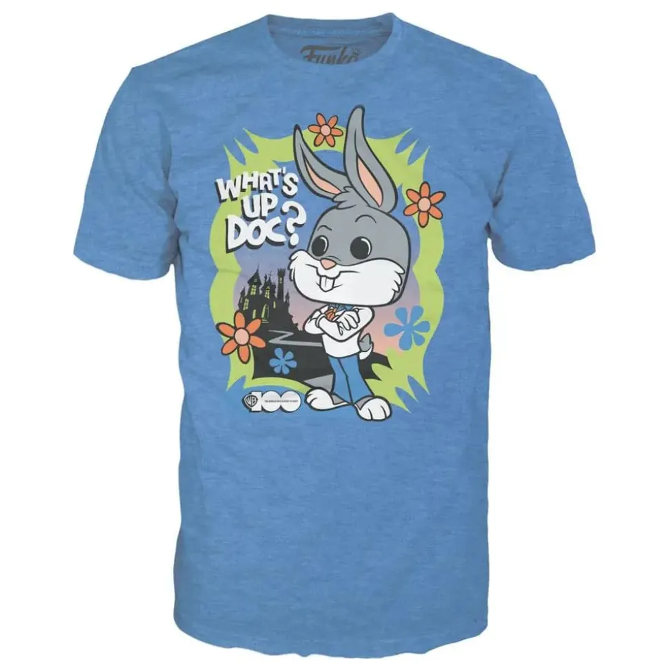 Looney Tunes x Scooby-Doo - Bugs Bunny as Fred Jones Warner Bros. 100th Anniversary Flocked Pop! Vinyl Figure & T-Shirt Box Set
