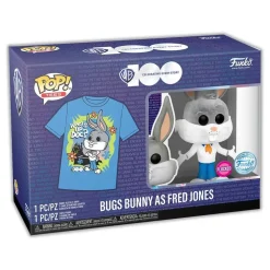Looney Tunes x Scooby-Doo - Bugs Bunny as Fred Jones Warner Bros. 100th Anniversary Flocked Pop! Vinyl Figure & T-Shirt Box Set