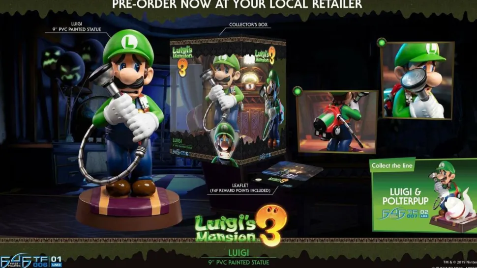 Luigi’s Mansion 3 - Luigi 9” PVC Statue