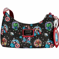 Marvel - Avengers Floral Tattoo 6” Faux Leather Shoulder Bag with Coin Bag Strap