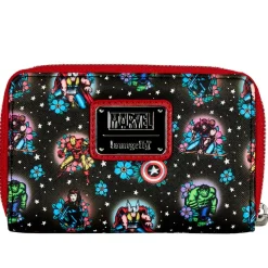 Marvel - Avengers Floral Tattoo 4” Faux Leather Zip-Around Wallet