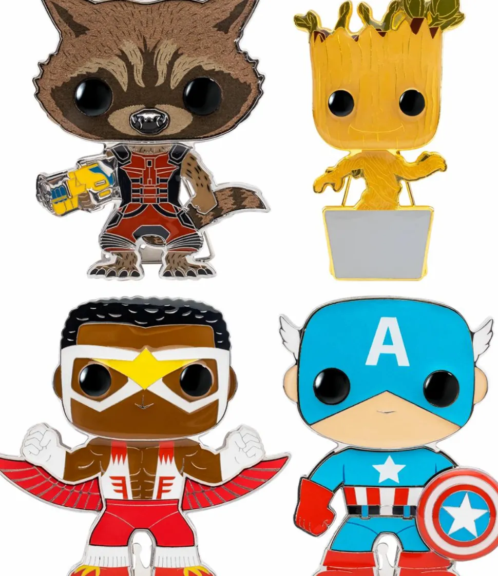 Marvel - Guardians and the Winter Soldier 4” Pop! Enamel Pin Bundle (Set of 4)