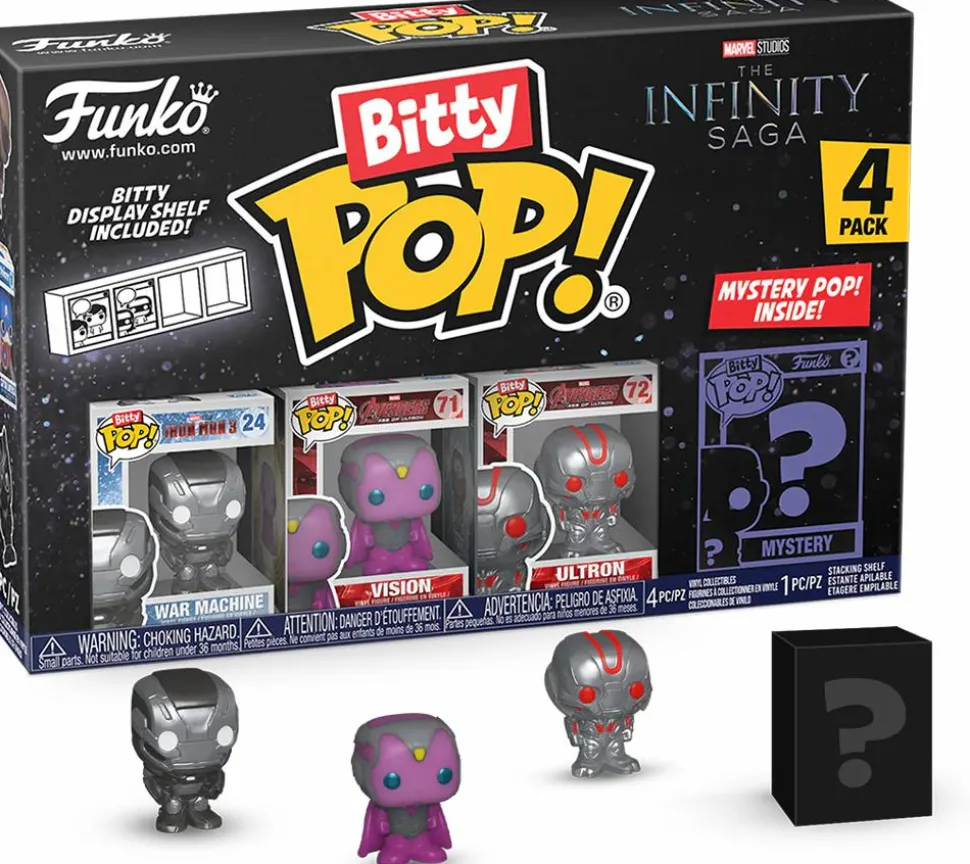 Marvel - Iron Man War Machine, Vision, Ultron & Mystery Bitty Pop! Vinyl Figure 4-Pack