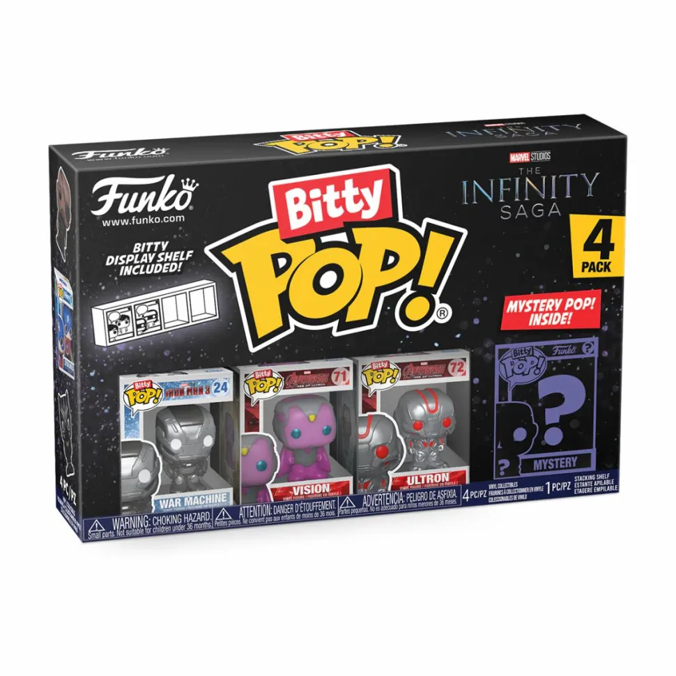 Marvel - Iron Man War Machine, Vision, Ultron & Mystery Bitty Pop! Vinyl Figure 4-Pack