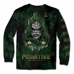 Marvel - Marvel x Primitive Doctor Doom Washed Green Long Sleeve T-Shirt