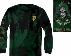 Marvel - Marvel x Primitive Doctor Doom Washed Green Long Sleeve T-Shirt