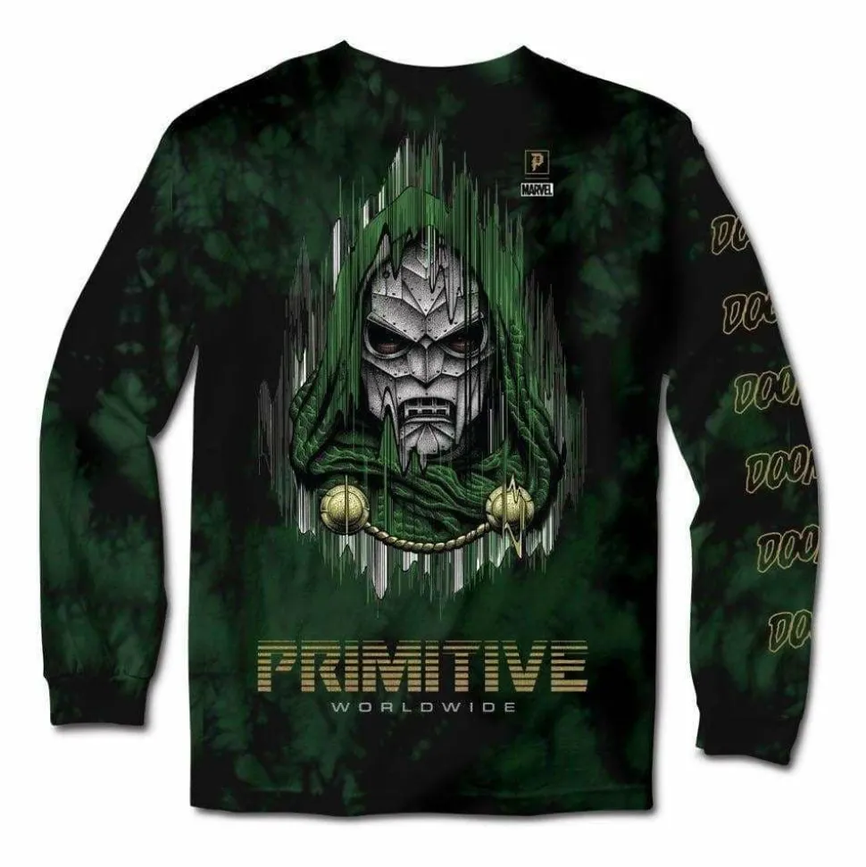 Marvel - Marvel x Primitive Doctor Doom Washed Green Long Sleeve T-Shirt