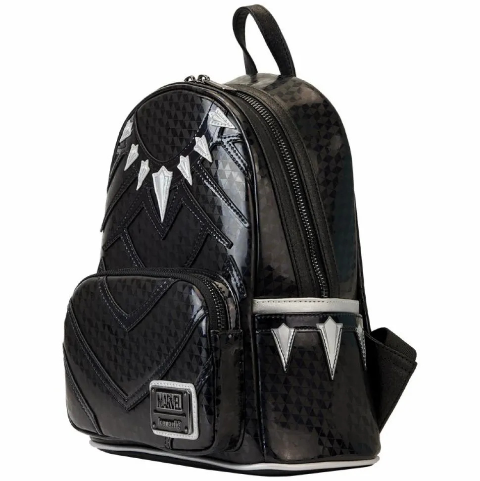 Marvel - Metallic Black Panther Cosplay 10” Faux Leather Mini Backpack