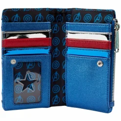 Marvel - Metallic Captain America Cosplay 4” Faux Leather Flap Wallet
