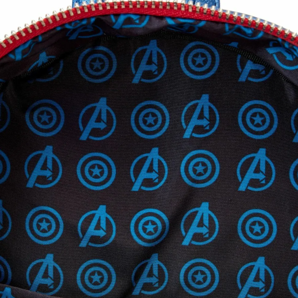 Marvel - Metallic Captain America Cosplay 10” Faux Leather Mini Backpack