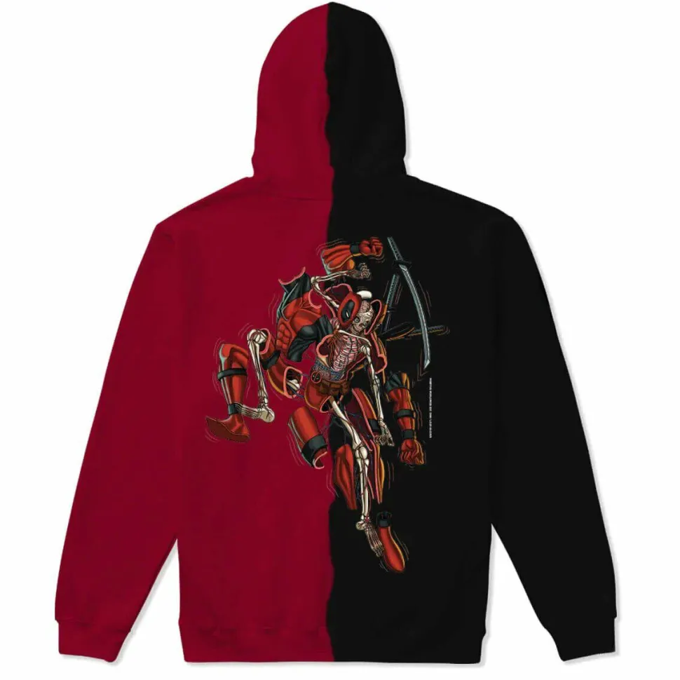 Marvel - Nychos x Primitive Deadpool Red Split-Dye Sweatshirt Hoodie