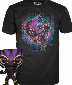 Marvel: Blacklight - Black Panther Blacklight Pop! Vinyl Figure & T-Shirt Box Set