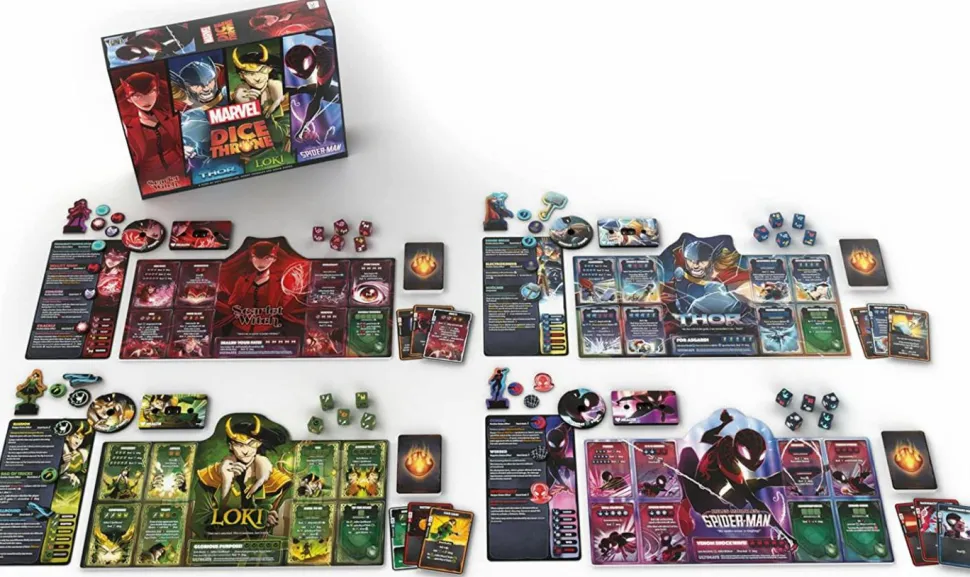 Marvel Dice Throne - Board Game 4-Hero Box Scarlet Witch Vs Thor Vs Loki Vs Spider-Man
