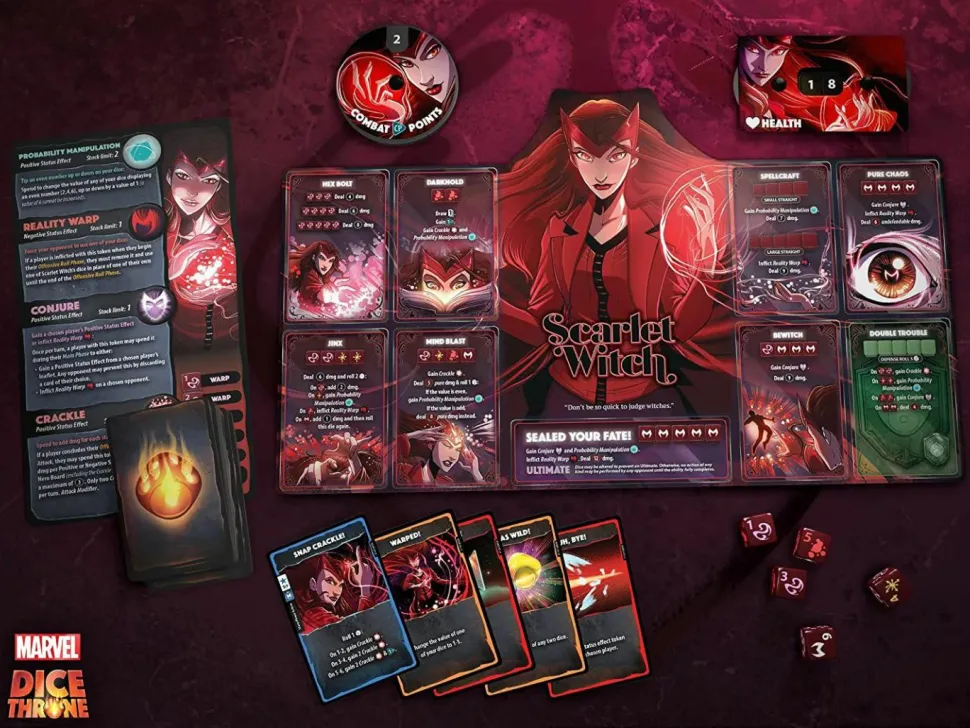 Marvel Dice Throne - Board Game 4-Hero Box Scarlet Witch Vs Thor Vs Loki Vs Spider-Man