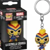 Marvel: Lucha Libre Edition - La Estrella Cosmica Captain Marvel Pocket Pop! Vinyl Keychain