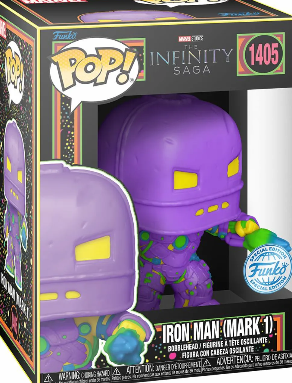 Marvel: The Infinity Saga - Iron Man (Mark 1) Blacklight Pop! Vinyl Figure