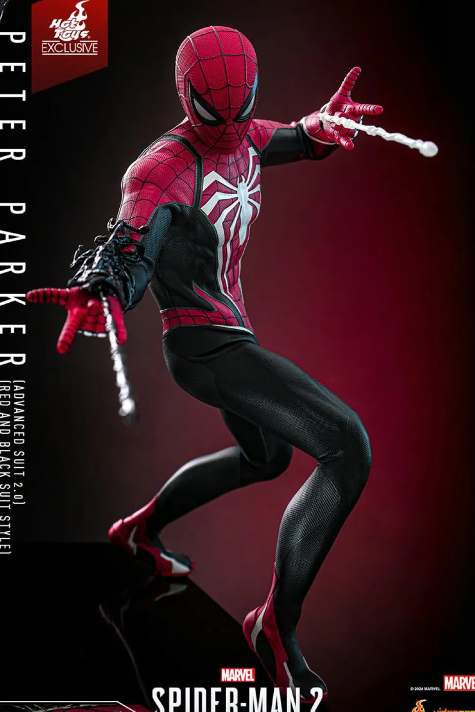 Marvel's Spider-Man 2 - Peter Parker (Advanced Suit 2.0) (Red and Black Suit Style) 1/6th Scale Hot Toys Action Figure (Hot Toys Exclusive)