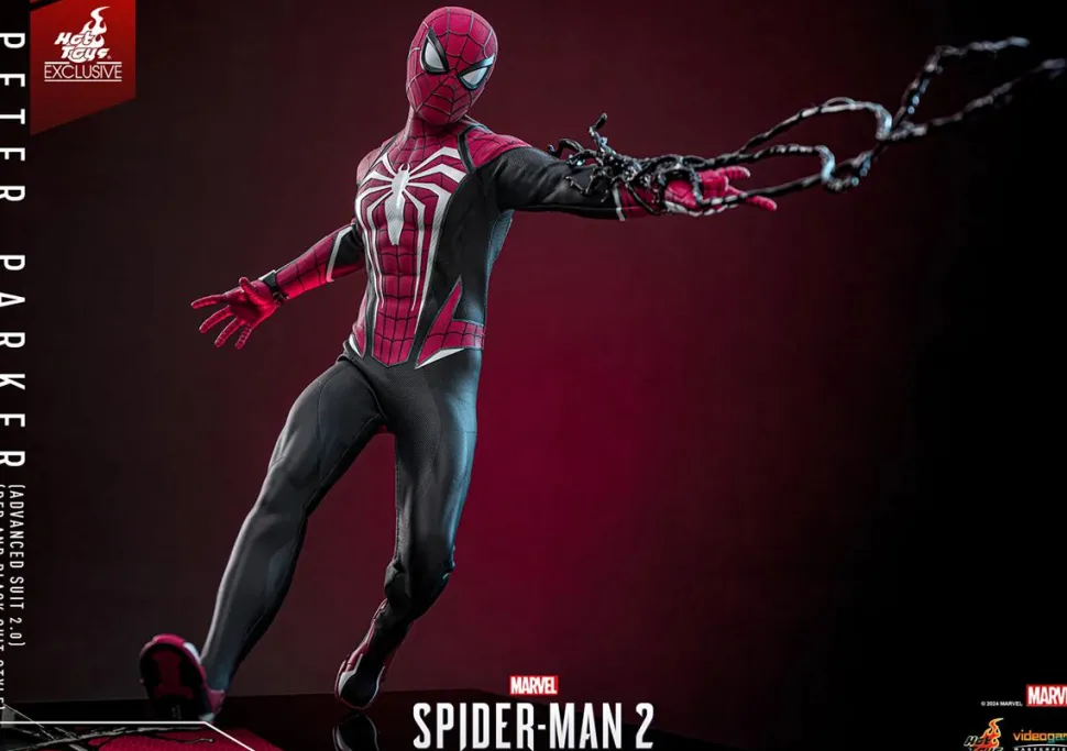 Marvel's Spider-Man 2 - Peter Parker (Advanced Suit 2.0) (Red and Black Suit Style) 1/6th Scale Hot Toys Action Figure (Hot Toys Exclusive)