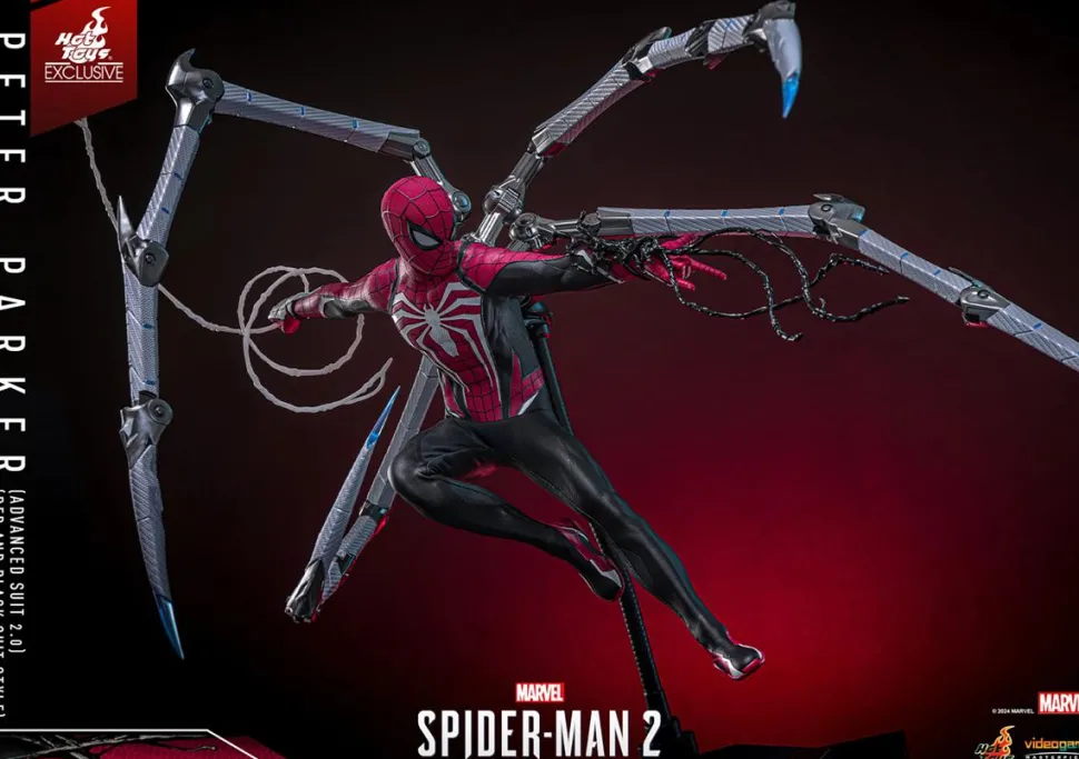 Marvel's Spider-Man 2 - Peter Parker (Advanced Suit 2.0) (Red and Black Suit Style) 1/6th Scale Hot Toys Action Figure (Hot Toys Exclusive)