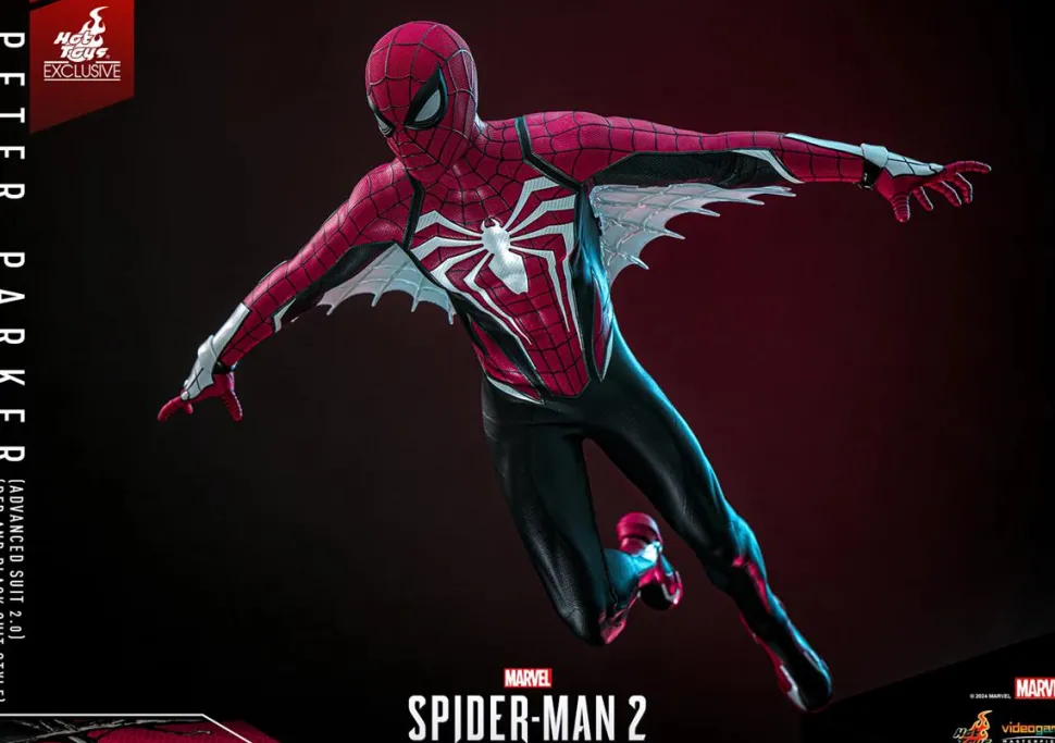 Marvel's Spider-Man 2 - Peter Parker (Advanced Suit 2.0) (Red and Black Suit Style) 1/6th Scale Hot Toys Action Figure (Hot Toys Exclusive)
