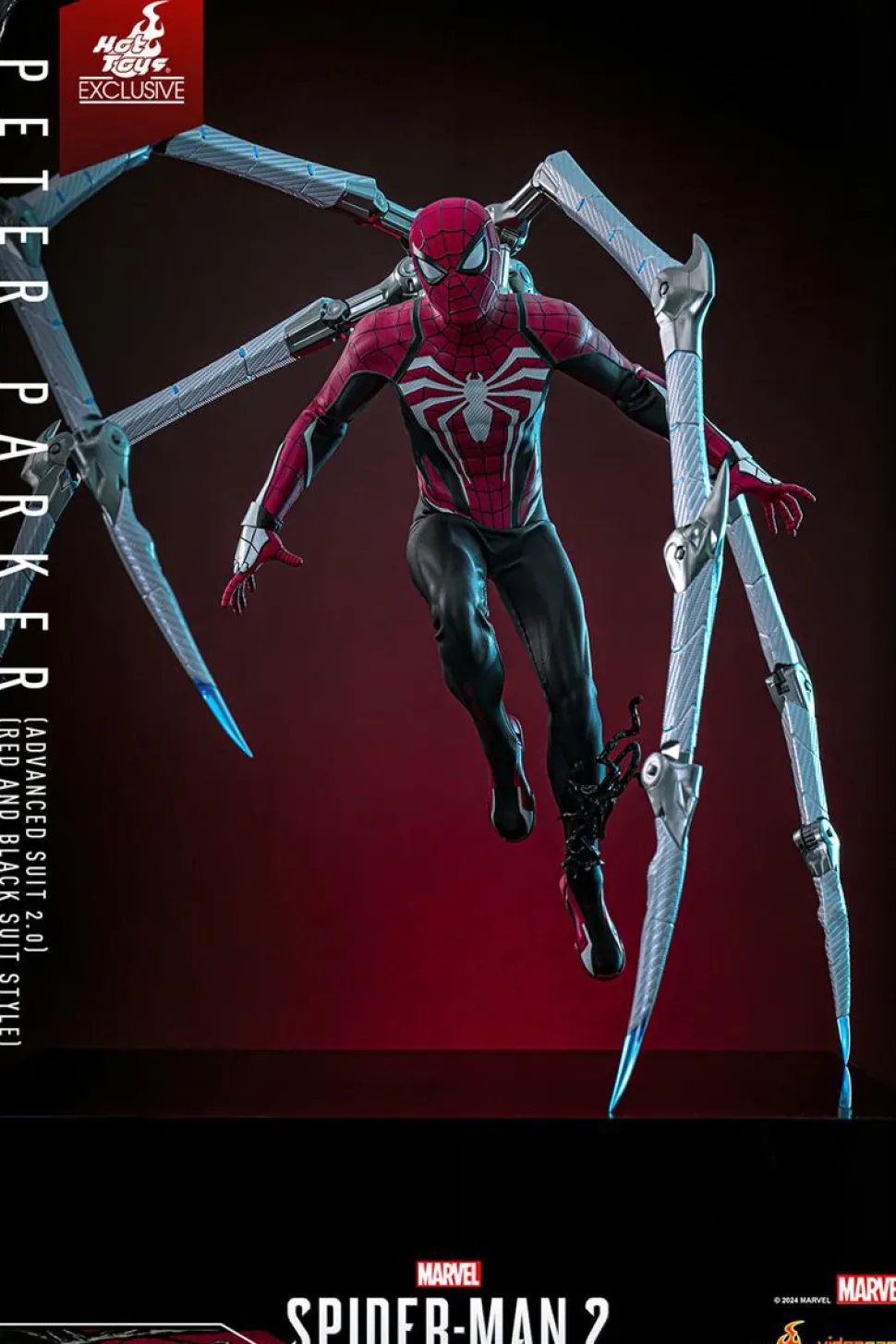 Marvel's Spider-Man 2 - Peter Parker (Advanced Suit 2.0) (Red and Black Suit Style) 1/6th Scale Hot Toys Action Figure (Hot Toys Exclusive)