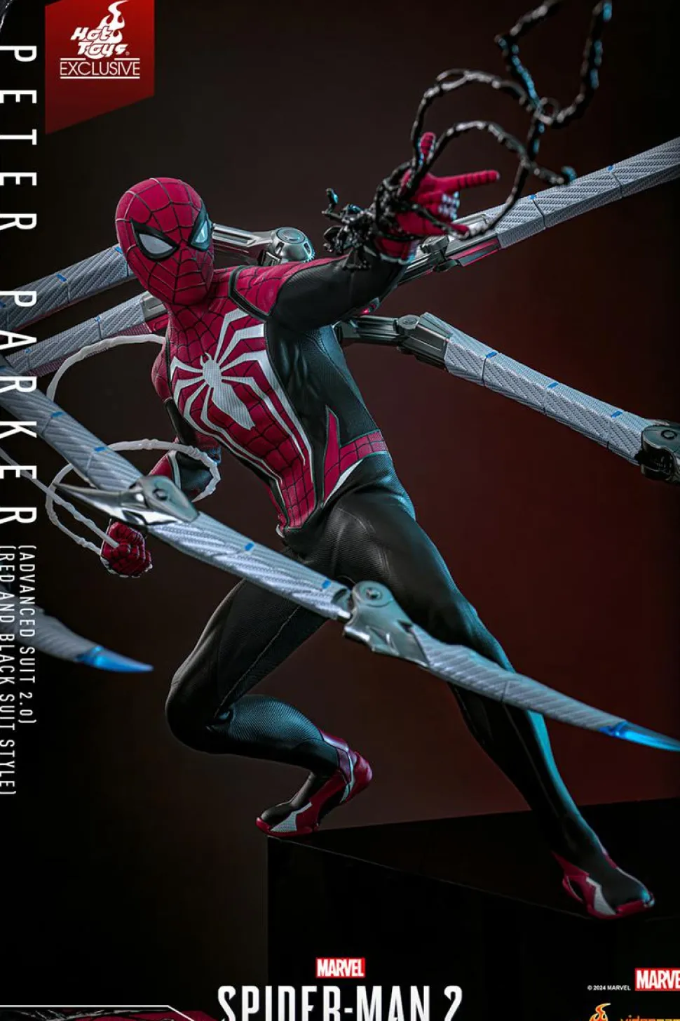 Marvel's Spider-Man 2 - Peter Parker (Advanced Suit 2.0) (Red and Black Suit Style) 1/6th Scale Hot Toys Action Figure (Hot Toys Exclusive)