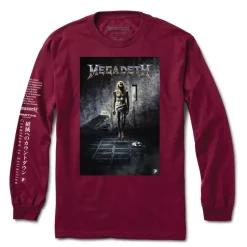 Megadeth - Megadeth x Primitive Skin Burgundy Long Sleeve T-Shirt
