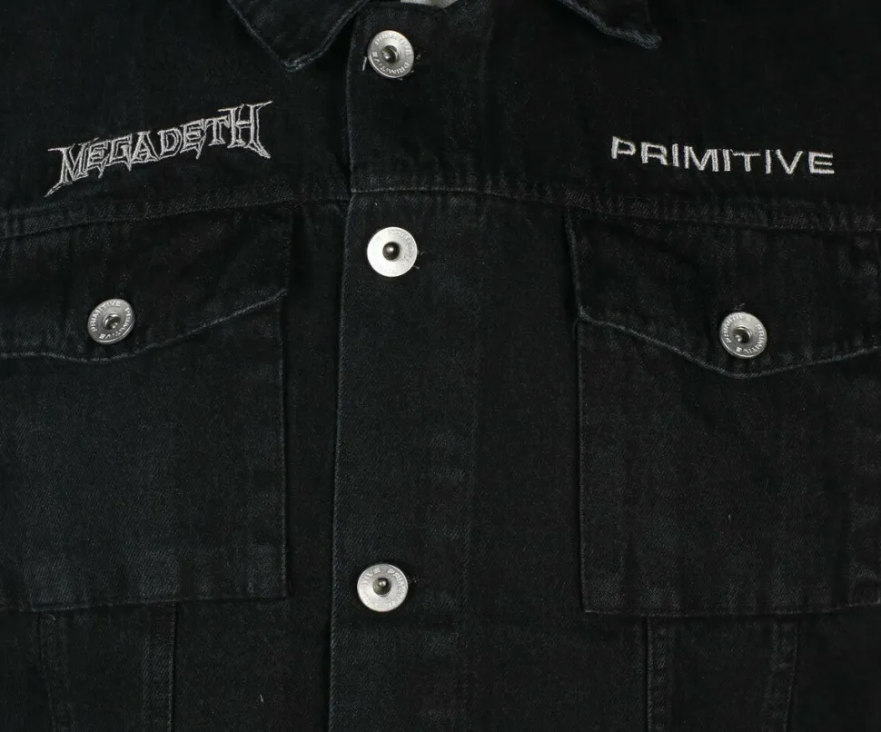 Megadeth - Megadeth x Primitive Countdown Two-Fer Black Denim Jacket