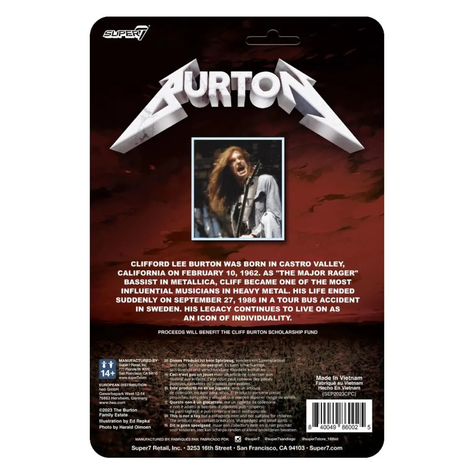 Metallica - Cliff Burton (Flannel Shirt) ReAction 3.75" Action Figure