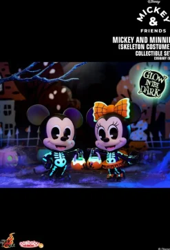 Mickey and Friends - Mickey & Minnie in Skeleton Costume Cosbaby (S) Hot Toys Figure 2-Pack