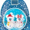 Mickey Mouse - Mickey & Minnie Mouse Snow Globe 10” Faux Leather Mini Backpack
