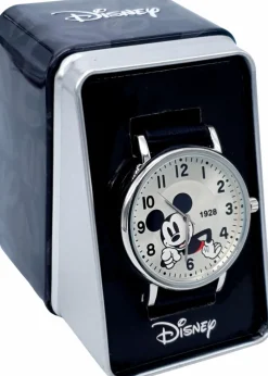 Mickey Mouse - Mickey Mouse Black Faux Leather Band Watch (One Size)