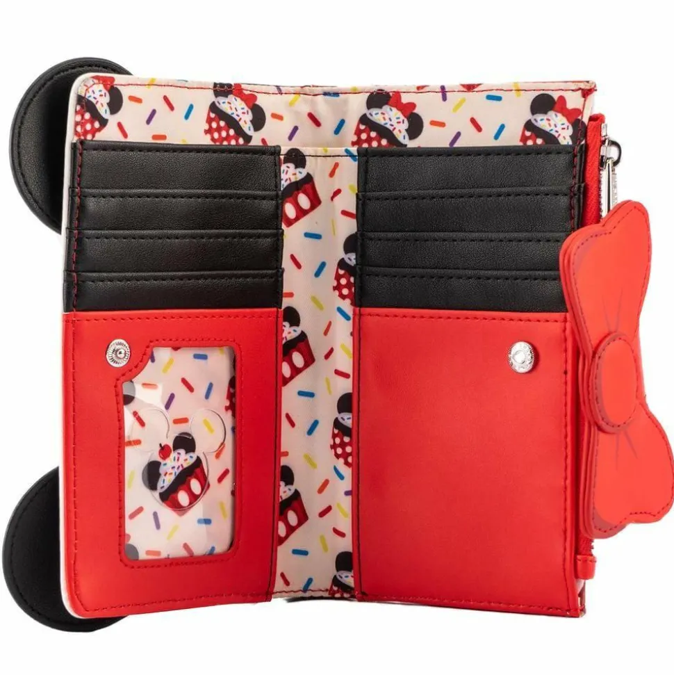 Mickey Mouse - Minnie Mouse Sweets 4” Faux Leather Flap Wallet